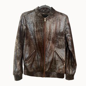 Zara Metallic Bomber Jacket. Size Small.